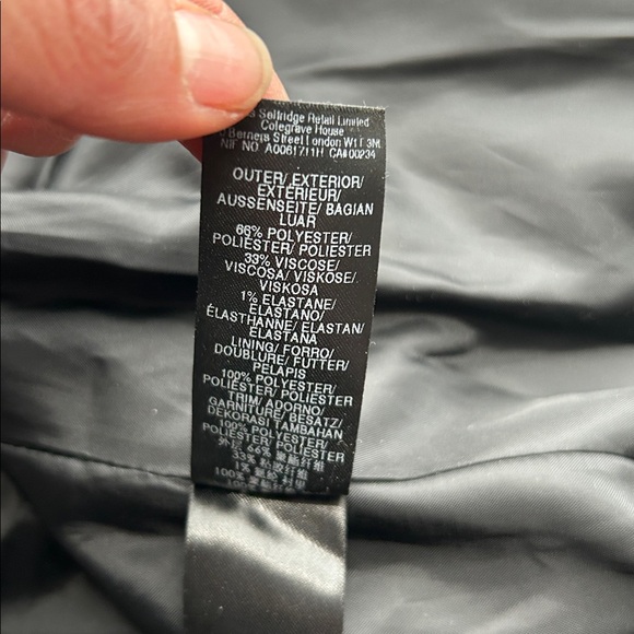 Miss Selfridge Women's Cropped Houndstooth Blazer BlackWhite Double Breasted Sz4 - Picture 9 of 12